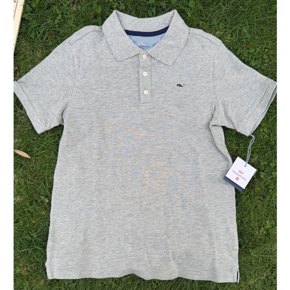 NWT Vineyard Vines for Target Kids Short Sleeve Polo Shirt Gray (SZ M 8-10)